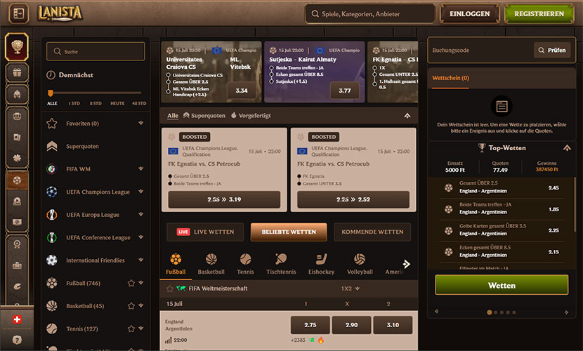 Lanista sportwetten