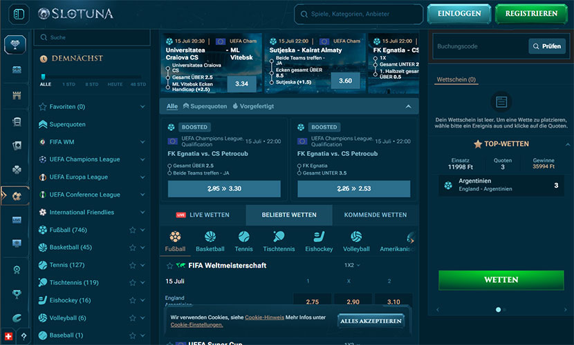 Slotuna sportwetten